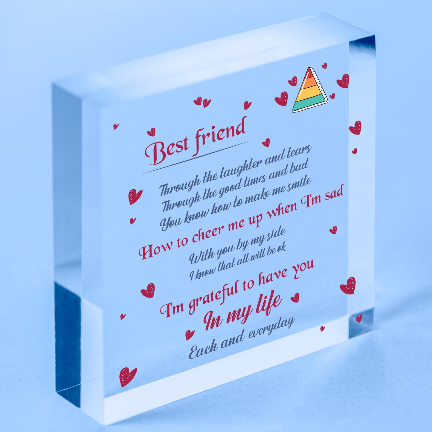 Friendship Sign Best Friend Plaques Gifts Shabby Chic Heart Thank You Keepsakes Free-Standing Block