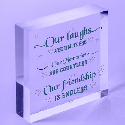 THANK YOU Best Friend Heart Friendship Gift For Birthday Christmas Keepsakes Free-Standing Block