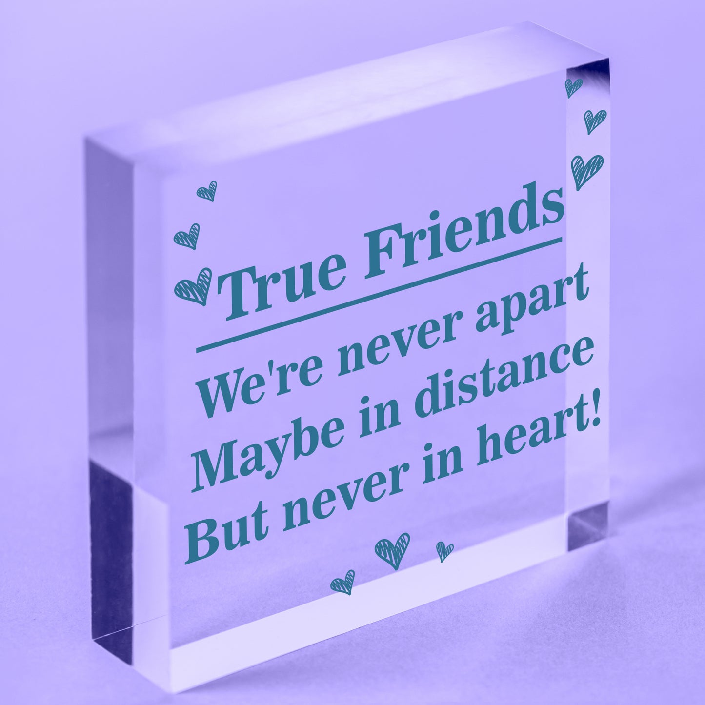 True Friends Never Apart Cute Wooden Hanging Plaque Gift Best Friends Love Sign Free-Standing Block