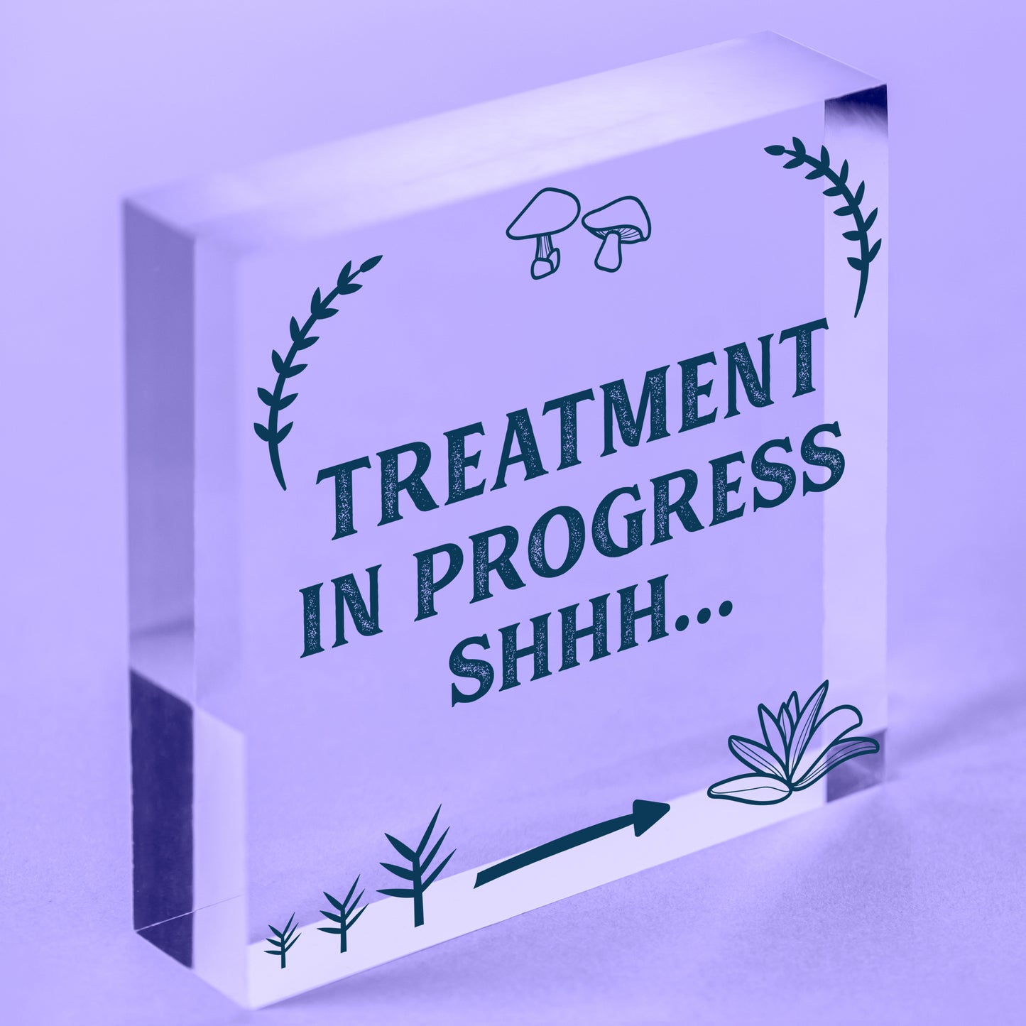 Treatment In Progress Wooden Plaque Door Sign Home Beauty Salon Best Friend Gift Free-Standing Block