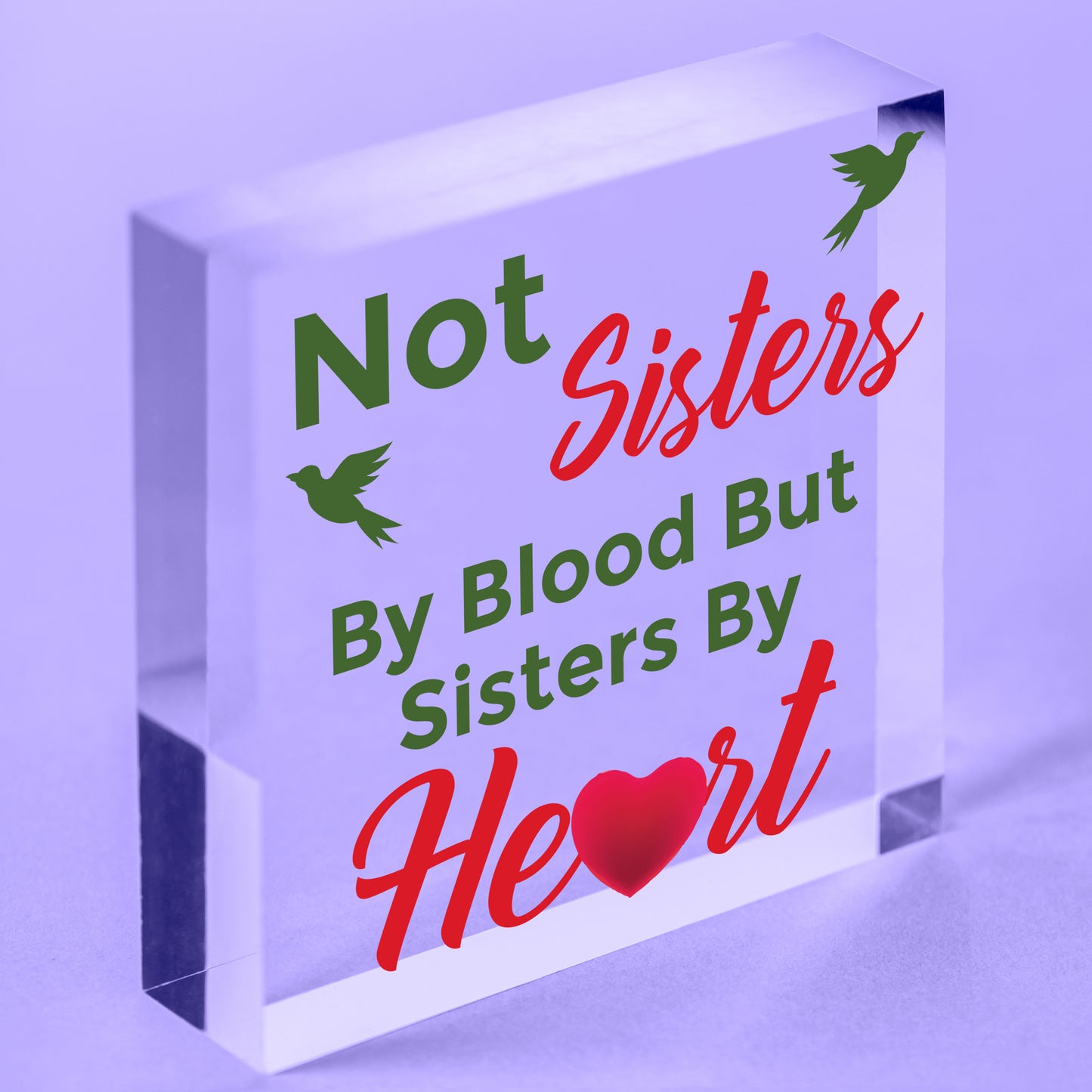 Sisters By Heart Shabby Chic Wooden Hanging Plaque Best Friends Gift Friend Sign Free-Standing Block