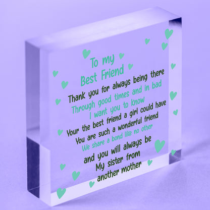 Handmade Gift For Best Friend Birthday Christmas Wooden Heart Thank You Gift Free-Standing Block