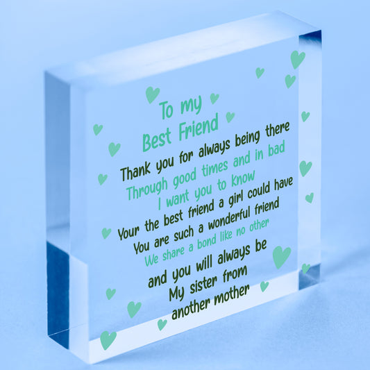 Handmade Gift For Best Friend Birthday Christmas Wooden Heart Thank You Gift Free-Standing Block