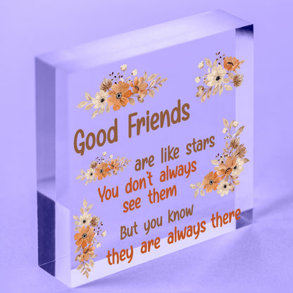 Friendship Sign Gift For Best Friend Birthday Christmas Thank You Engraved Heart Free-Standing Block