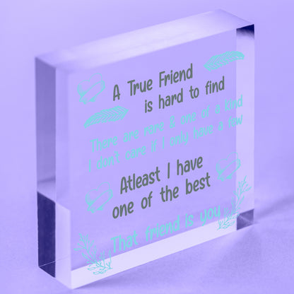 True Friend Friendship Gift For Women Heart Best Friend Gift Thank You Plaque Free-Standing Block