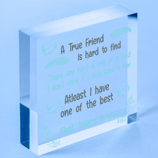 True Friend Friendship Gift For Women Heart Best Friend Gift Thank You Plaque Free-Standing Block