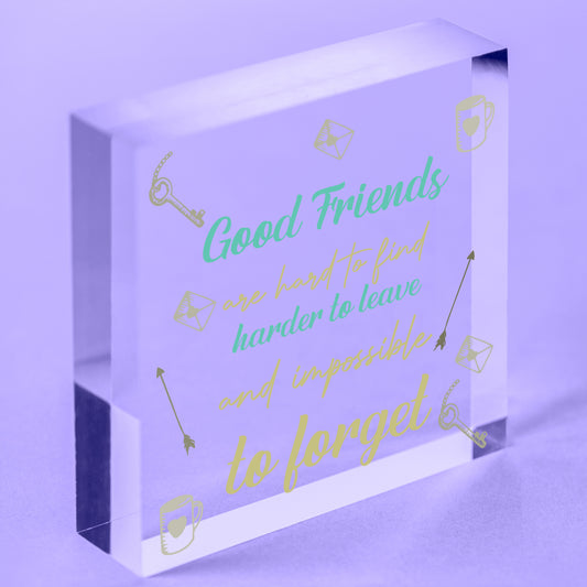 Best Friend Sign Friendship Plaque Handmade Chic Wooden Heart Thank You Gift Free-Standing Block