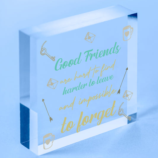 Best Friend Sign Friendship Plaque Handmade Chic Wooden Heart Thank You Gift Free-Standing Block