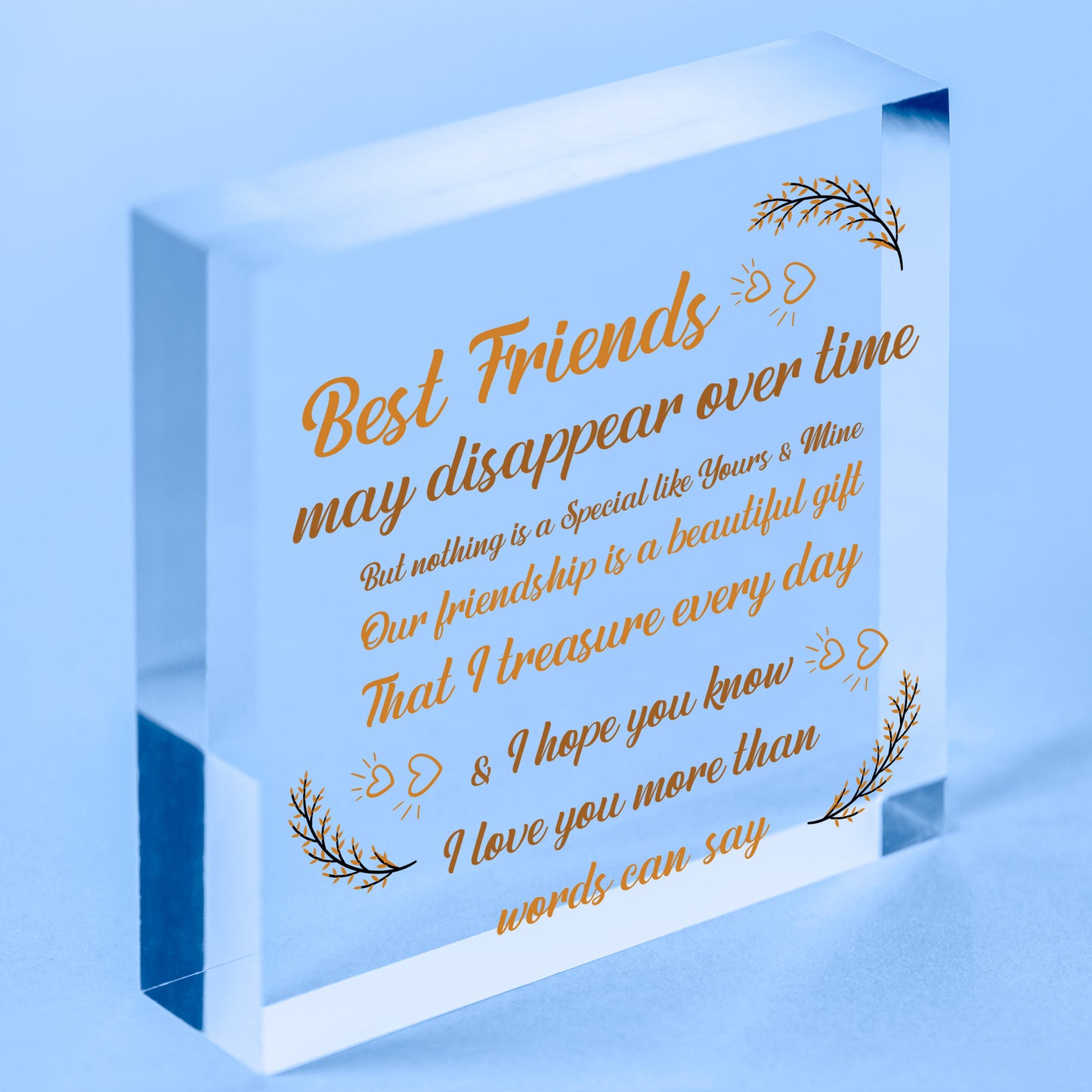 BEST FRIEND GIFTS Wooden Heart Sign Best Friend Birthday Card Thank You Gifts Free-Standing Block