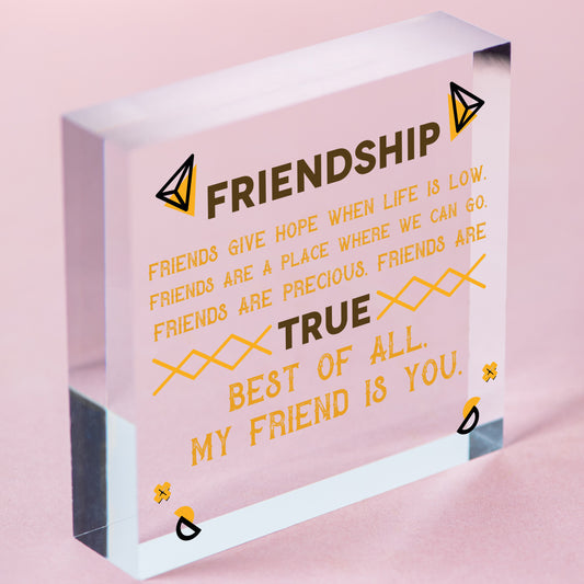 Friend Is You Friendship Best Friends Love Gift Hanging Plaque Home Present Sign Free-Standing Block