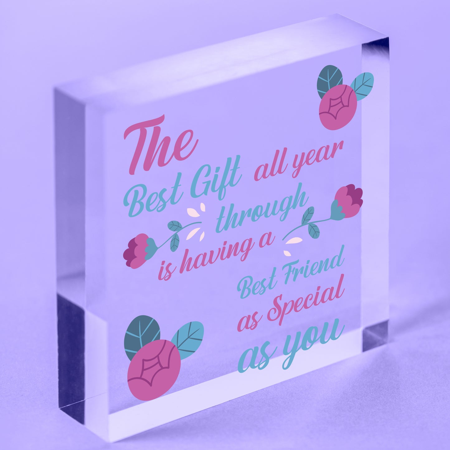 Best Friend Sister Friendship Plaque Thank You Gift Wooden Heart Keepsake Gifts Free-Standing Block