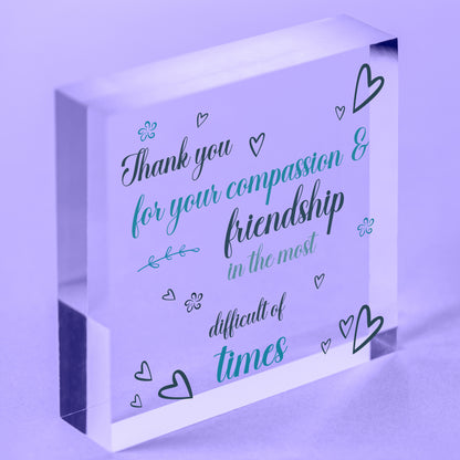 THANK YOU Friend Friendship Best Friend Colleague Gift Wooden Heart Plaques Free-Standing Block