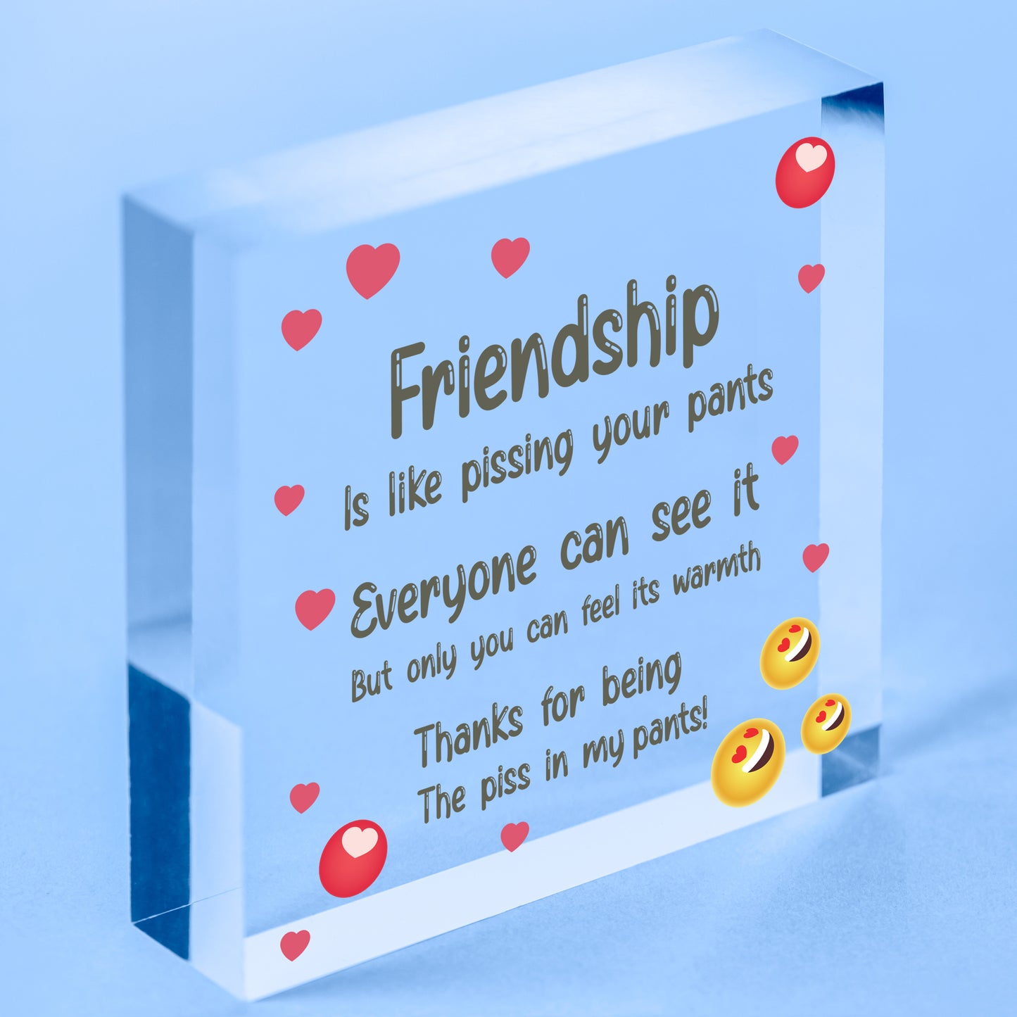 Friendship Gift Funny Rude Birthday Gift For Best Friend Thank You Wooden Heart Free-Standing Block