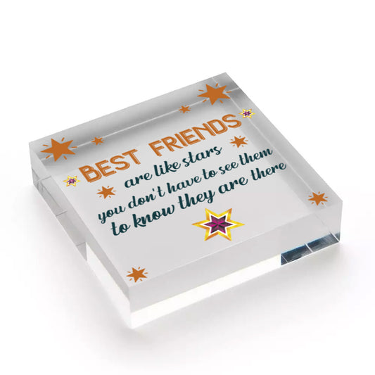 Good Friend Plaque Best Friend Gift Friendship Sign Thank You Engraved Heart Free-Standing Block