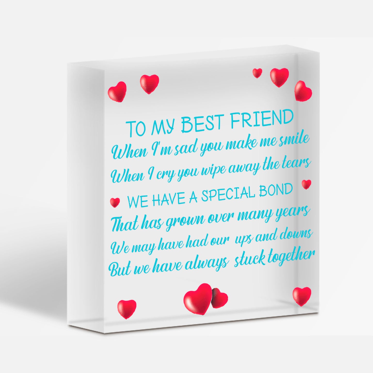 Best Friend Plaque Friendship Sign For Christmas Birthday Wood Heart Keepsake Free-Standing Block