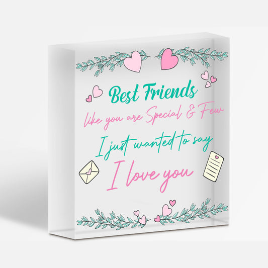 Best Friends Gift Wood Heart Friendship Gift Birthday Gift For Her Women Gift Free-Standing Block