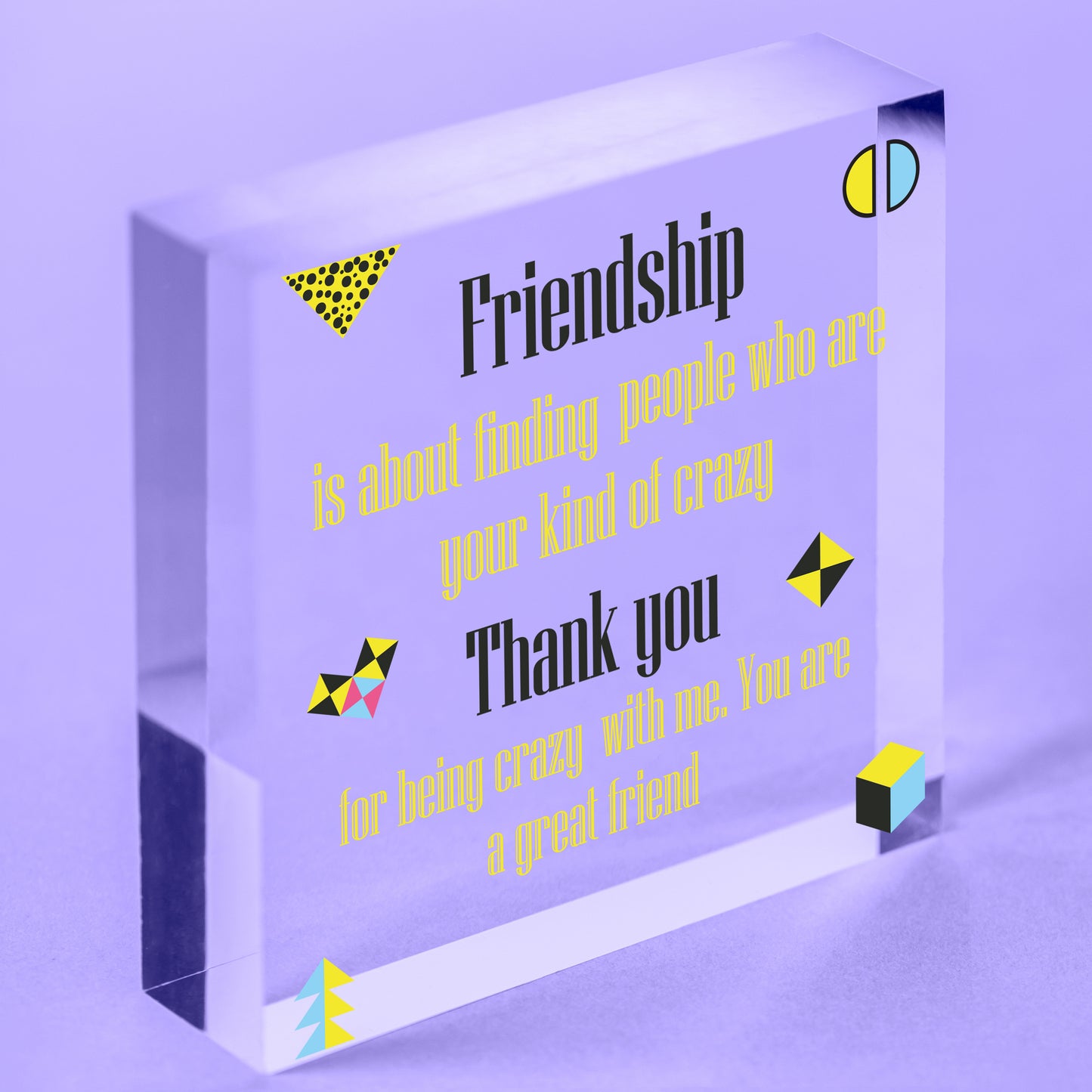 Crazy Friendship Sign Best Friend Hanging Plaque Thank You Family Birthday Gift Free-Standing Block