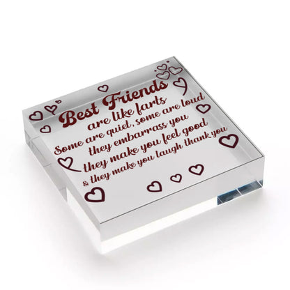 Funny Friendship Gifts For Women Handmade Wooden Heart Sign Gift For Best Friend Free-Standing Block