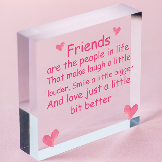 BEST FRIEND PLAQUE Thank You Gifts For Her Birthday Gifts For Her Him Keepsake Free-Standing Block