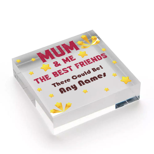 Best Friend Gift Engraved Heart Mum Gift For Birthday Mothers Day Keepsake Free-Standing Block