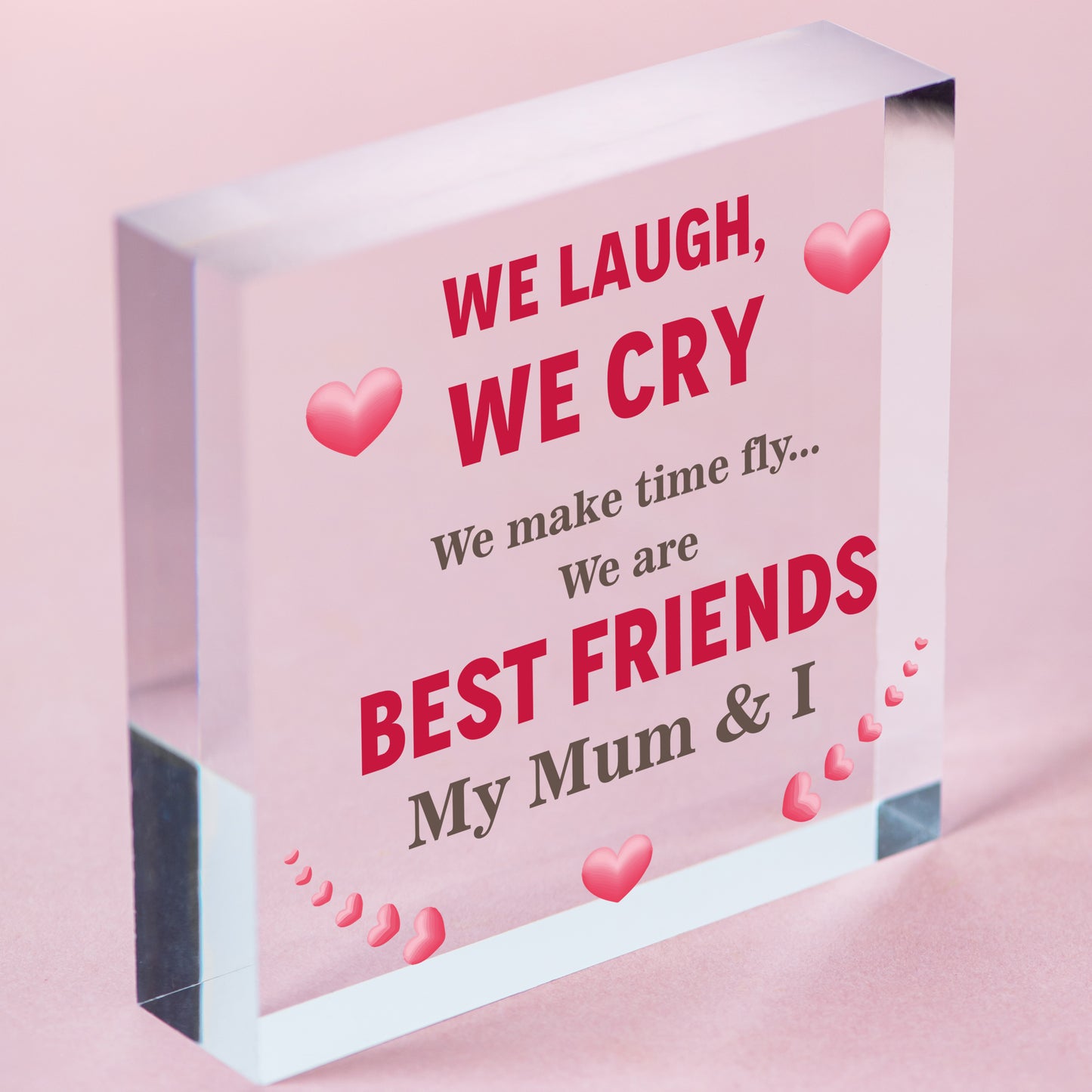 Mum Best Friend Gifts Wooden Heart Sign Christmas Birthday Gift For Mummy Mother Free-Standing Block