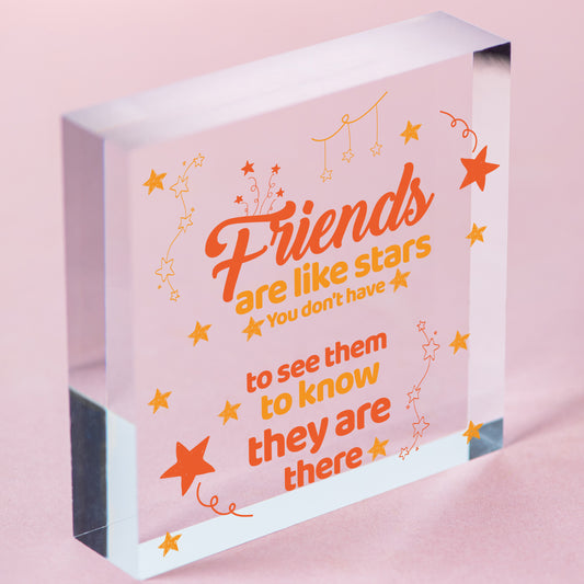 Friendship Gift Heart Engraved Plaque Best Friend Sister Birthday Thank You Free-Standing Block