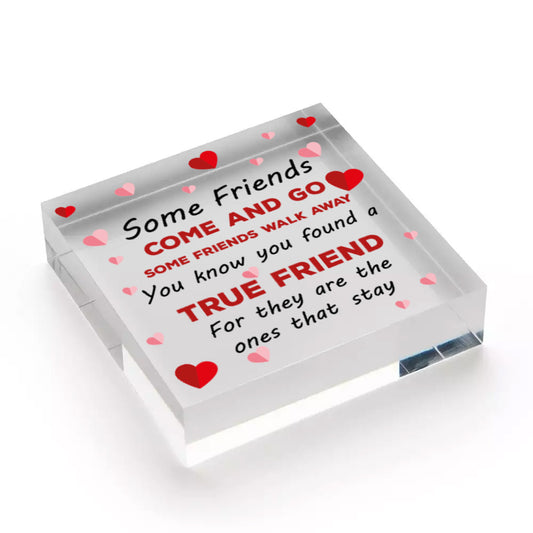 True Friend Poem Friendship Best Friends Gift Hanging Plaque Love Family Sign Free-Standing Block