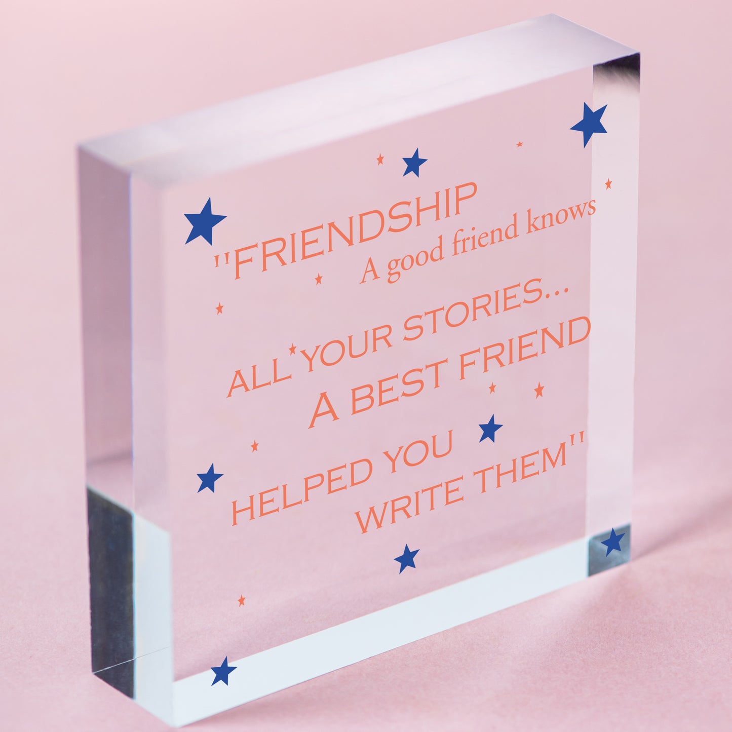 Friendship Stories Funny Best Friend Love Gift Hanging Plaque Good Friends Sign Free-Standing Block