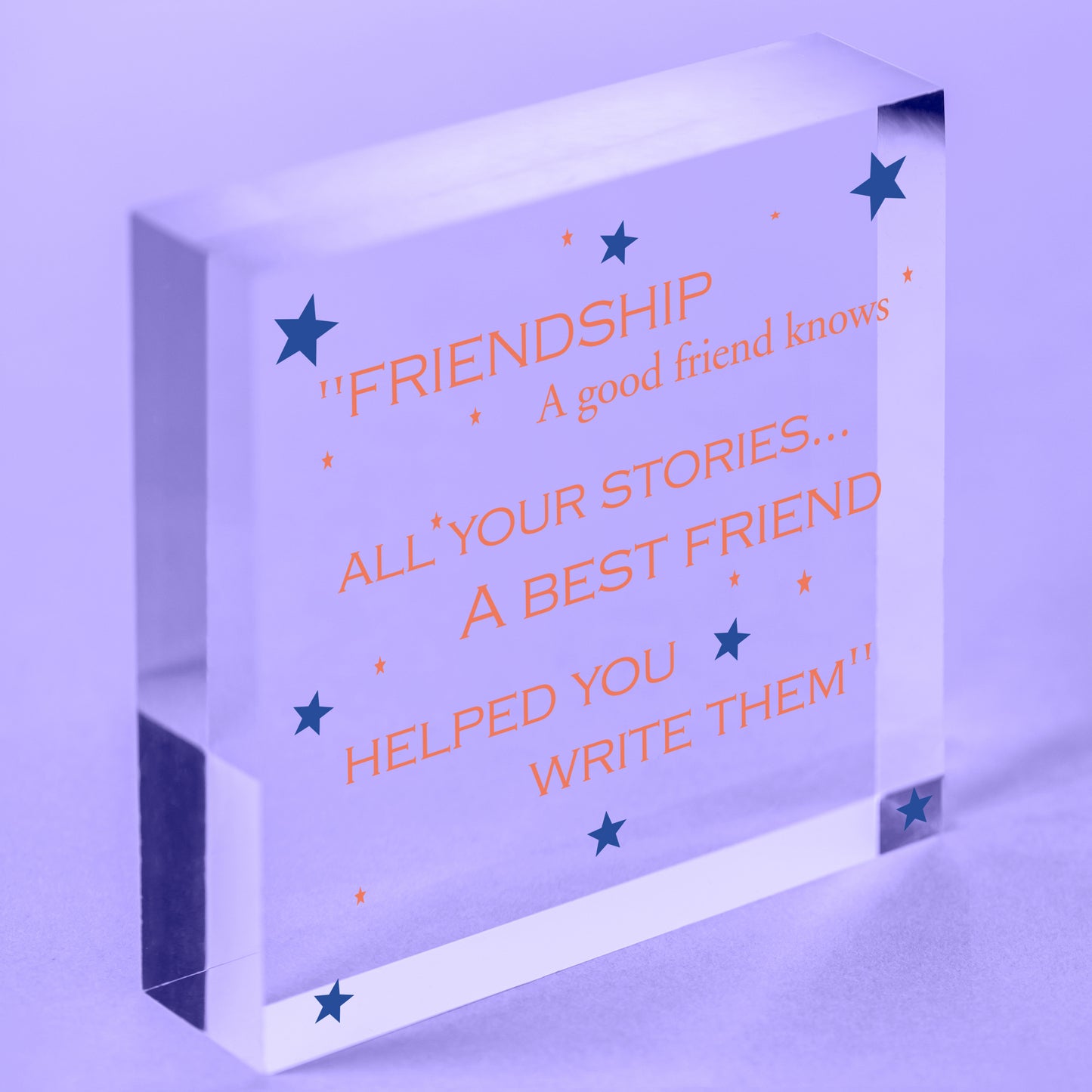 Friendship Stories Funny Best Friend Love Gift Hanging Plaque Good Friends Sign Free-Standing Block