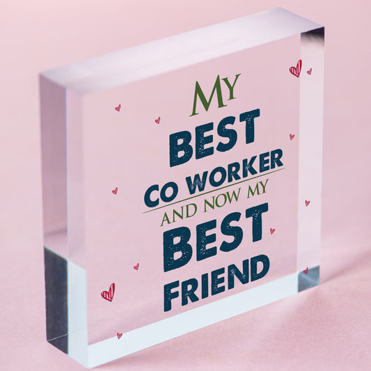 Handmade Colleague Heart Sign Co Worker Birthday Gift Best Friend Thank You Free-Standing Block