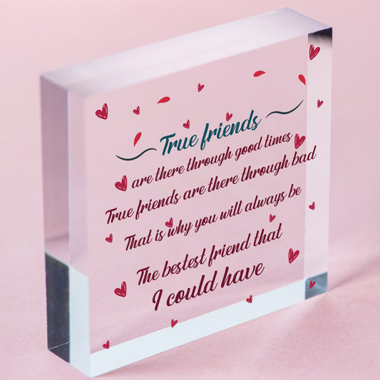 Best Friend Friendship Sign Wooden Heart Gifts Birthday Gifts Thank You Keepsake Free-Standing Block