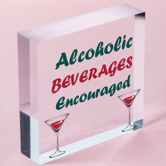 Funny Bar Sign For Home Bar Hanging Plaque Gin Vodka Gifts Best Friend Plaques Free-Standing Block