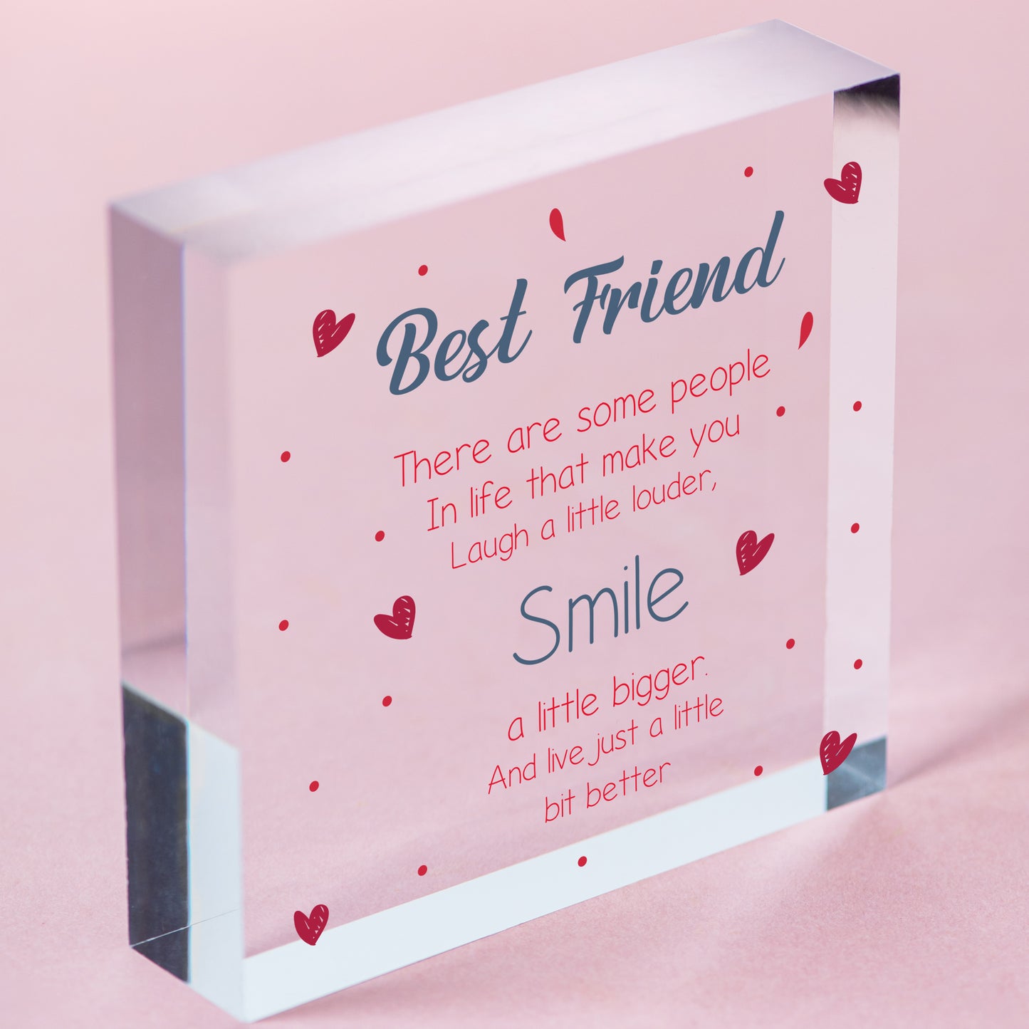 THANK YOU Best FRIEND Sister Gifts Heart Christmas Friendship Gift Birthday Sign Free-Standing Block