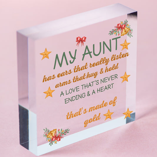 Best Friend Auntie Handmade Heart Gift Wooden Chic Sign Birthday Keepsake Free-Standing Block