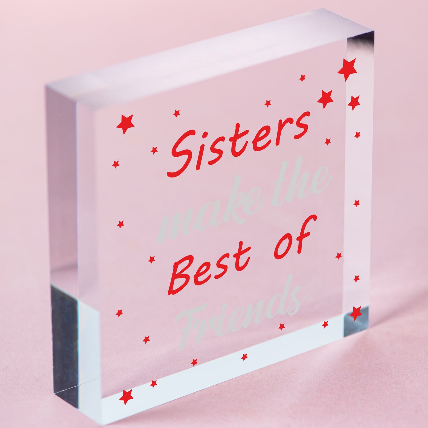 Sister Gifts Best Friend Plaque Heart Christmas Friendship Sign Thank You Gifts Free-Standing Block