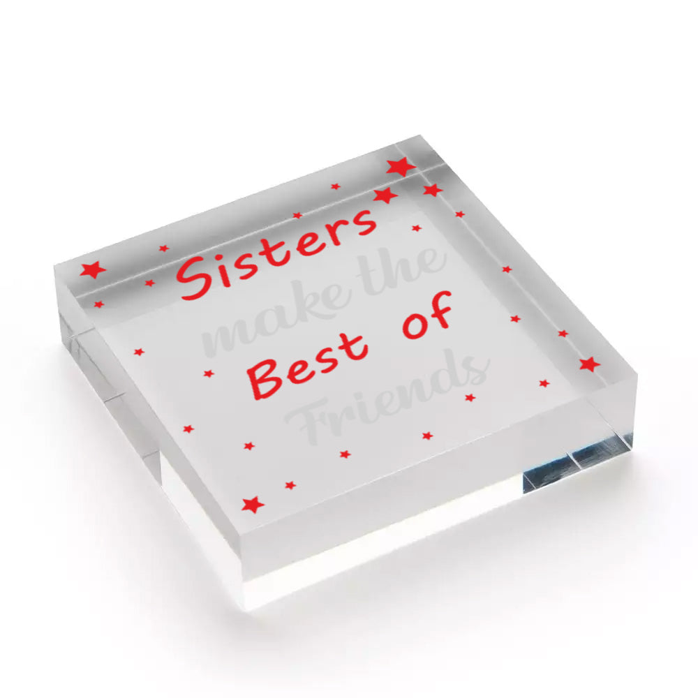 Sister Gifts Best Friend Plaque Heart Christmas Friendship Sign Thank You Gifts Free-Standing Block