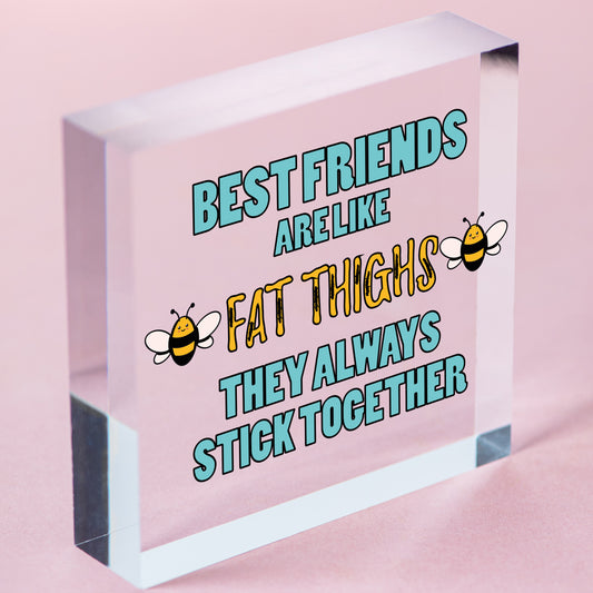 Best Friends Like Fat Thighs Novelty Hanging Plaque Friendship GIft Friend Sign Free-Standing Block