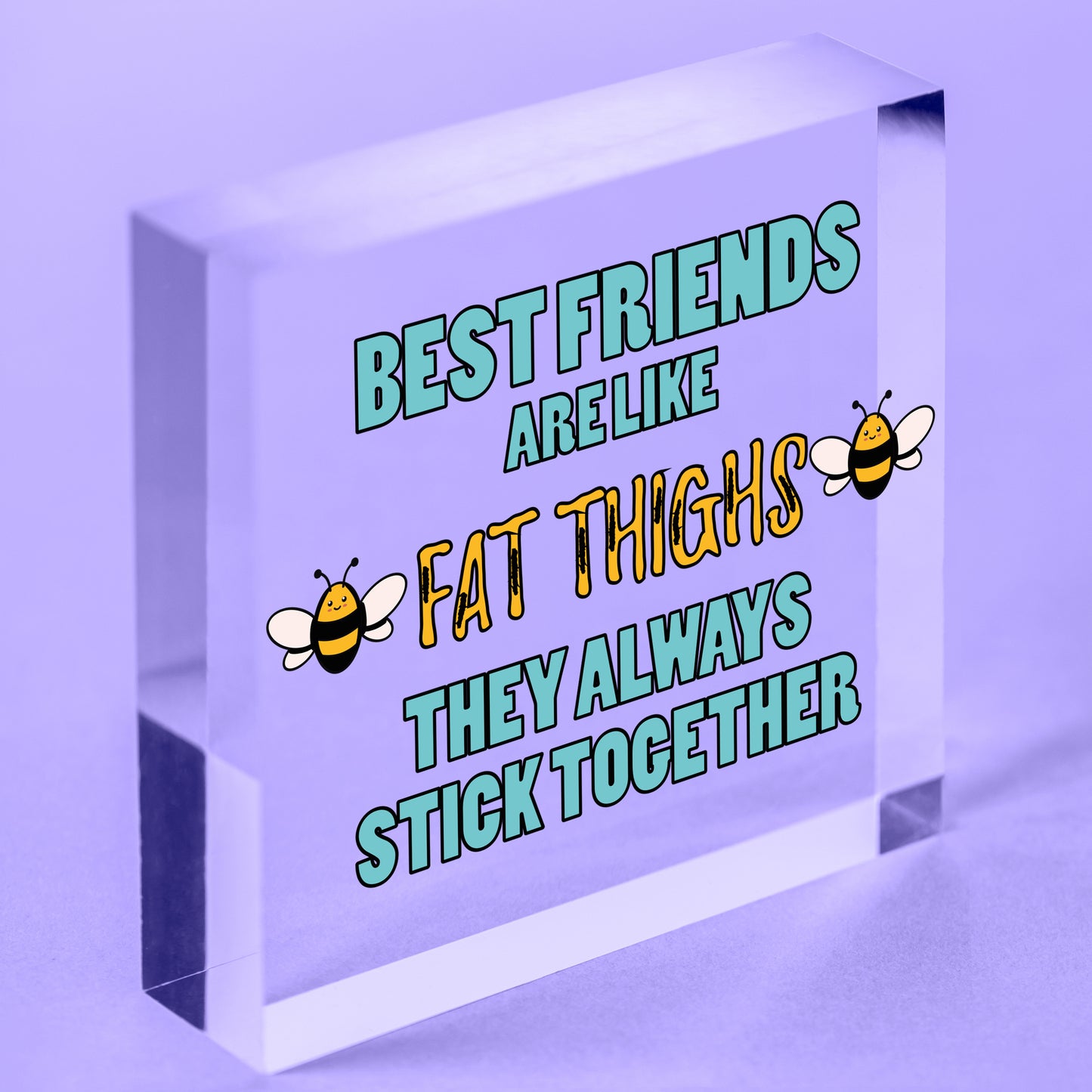 Best Friends Like Fat Thighs Novelty Hanging Plaque Friendship GIft Friend Sign Free-Standing Block