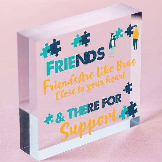 Funny Friendship Thank You Wooden Heart Sign Best Friend Birthday Christmas Gift Free-Standing Block