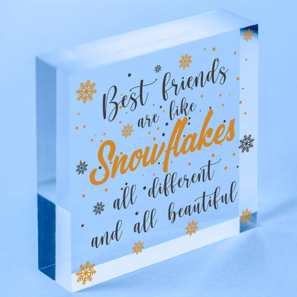 BEST FRIEND Ornament Christmas Gift Hanging Plaque Friendship Sign Keepsake Free-Standing Block