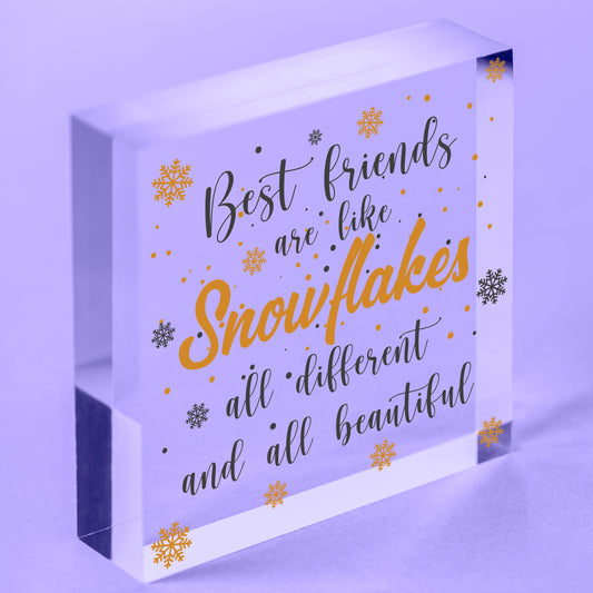 BEST FRIEND Ornament Christmas Gift Hanging Plaque Friendship Sign Keepsake Free-Standing Block