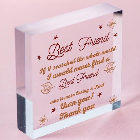 BEST FRIEND Friendship Gift For Friend Birthday Christmas Thank You Wooden Heart Free-Standing Block