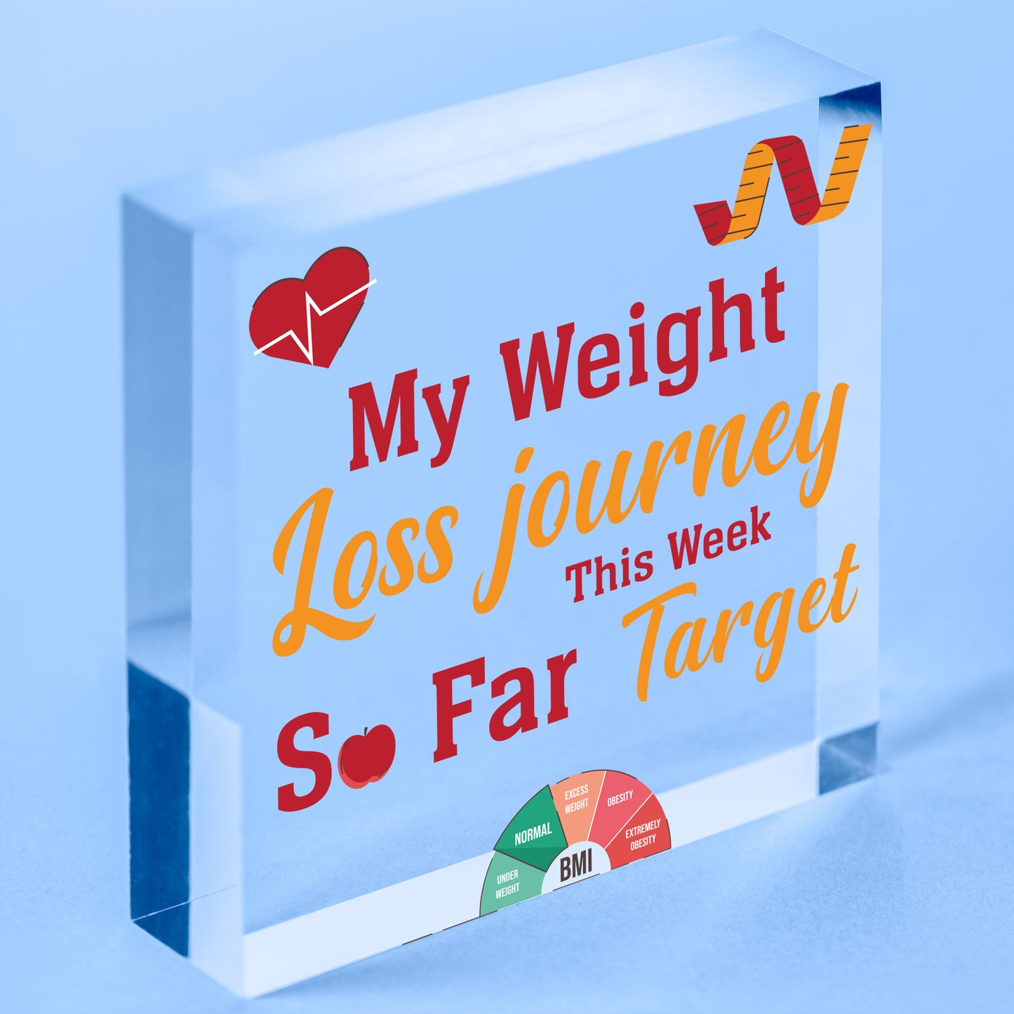 Weight Loss Tracker Board Chalkboard Sign Weight Loss Reward Gift For Friend Free-Standing Block