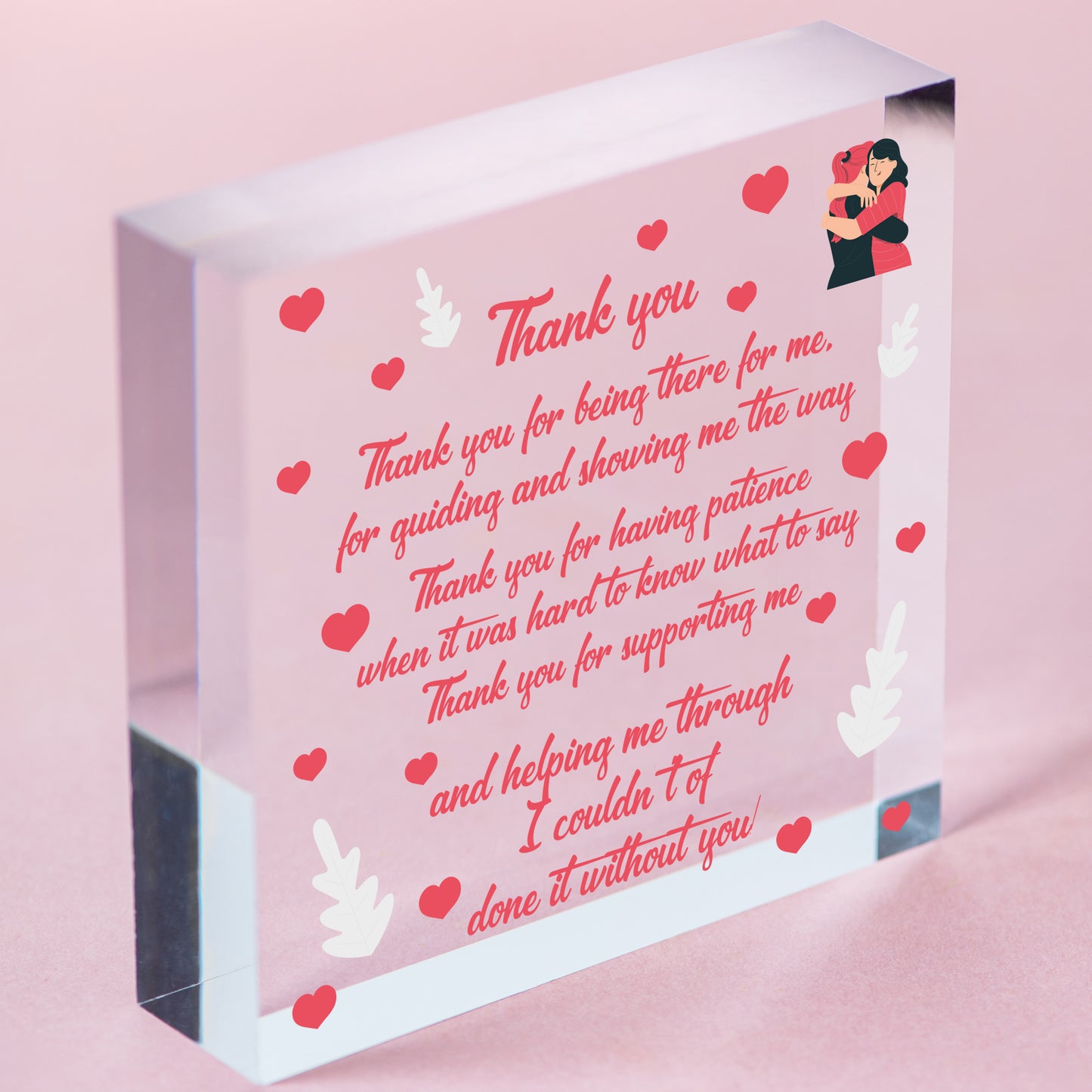 Special Thankyou Gift Wood Heart Boyfriend Girlfriend Husband FRIEND Gift Free-Standing Block