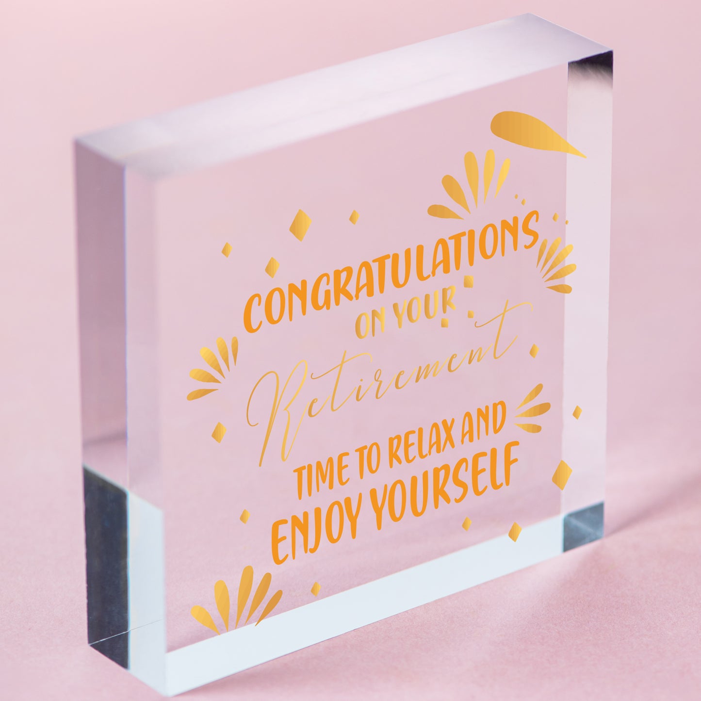 Congratulations Retirement Sign Novelty Keepsake Leaving Work Present Friendship Free-Standing Block