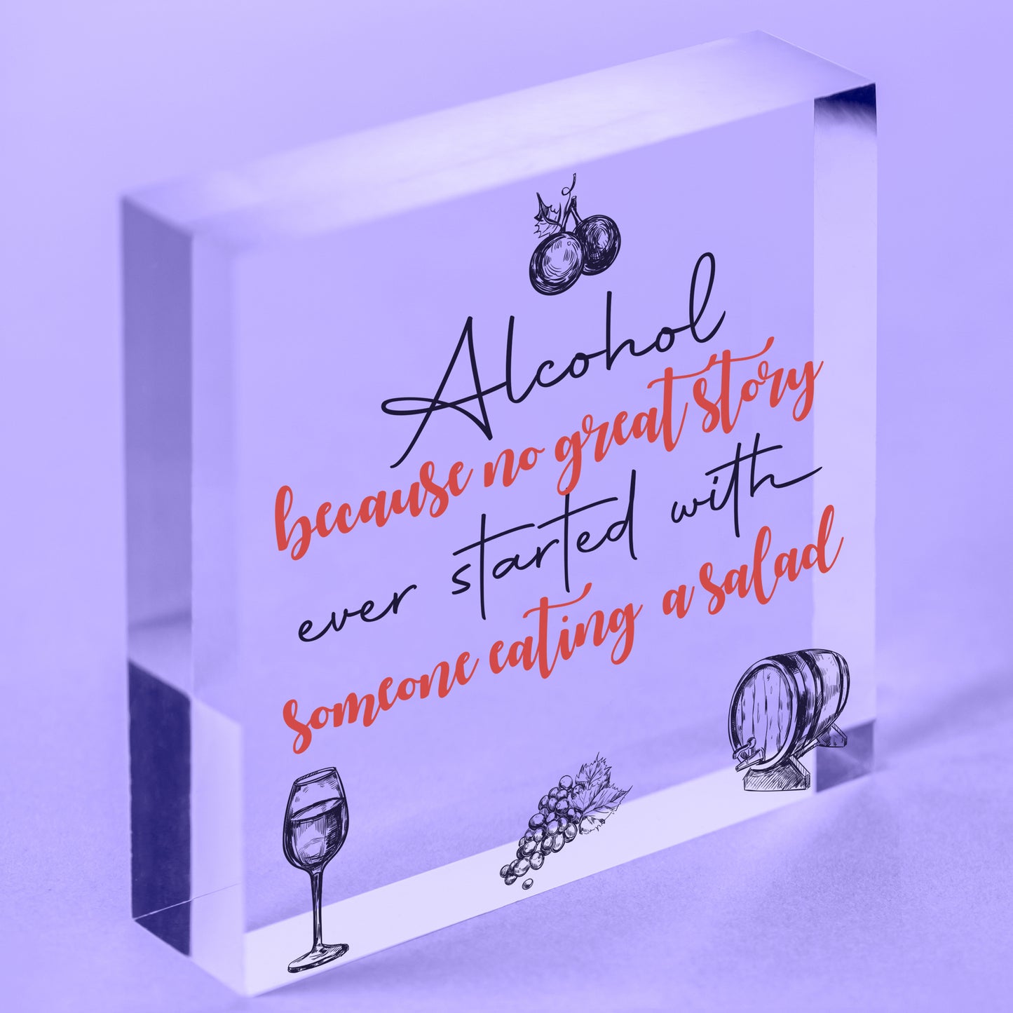 Alcohol Great Stories Novelty Hanging Plaque Friendship Sign Funny Joke Gift Free-Standing Block