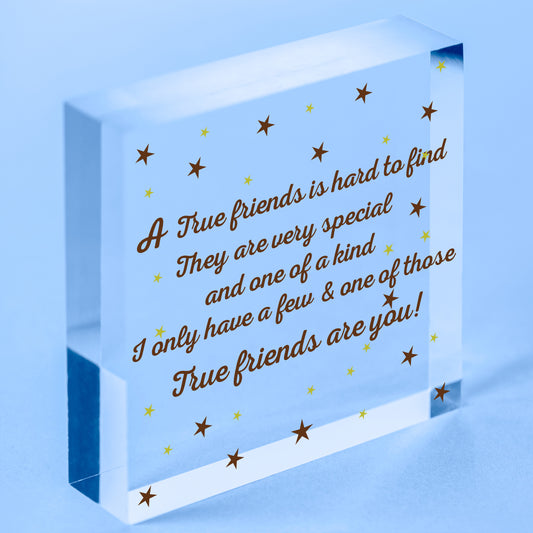 True Friend Wooden Special Friendship Gift For Women Thank You Gift Keepsake Free-Standing Block