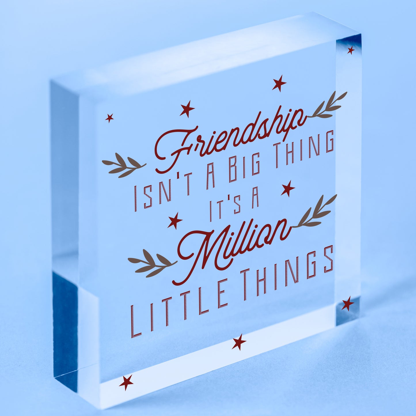 Friendship Is A Million Little Things Wooden Hanging Heart Friends Love Plaque Free-Standing Block