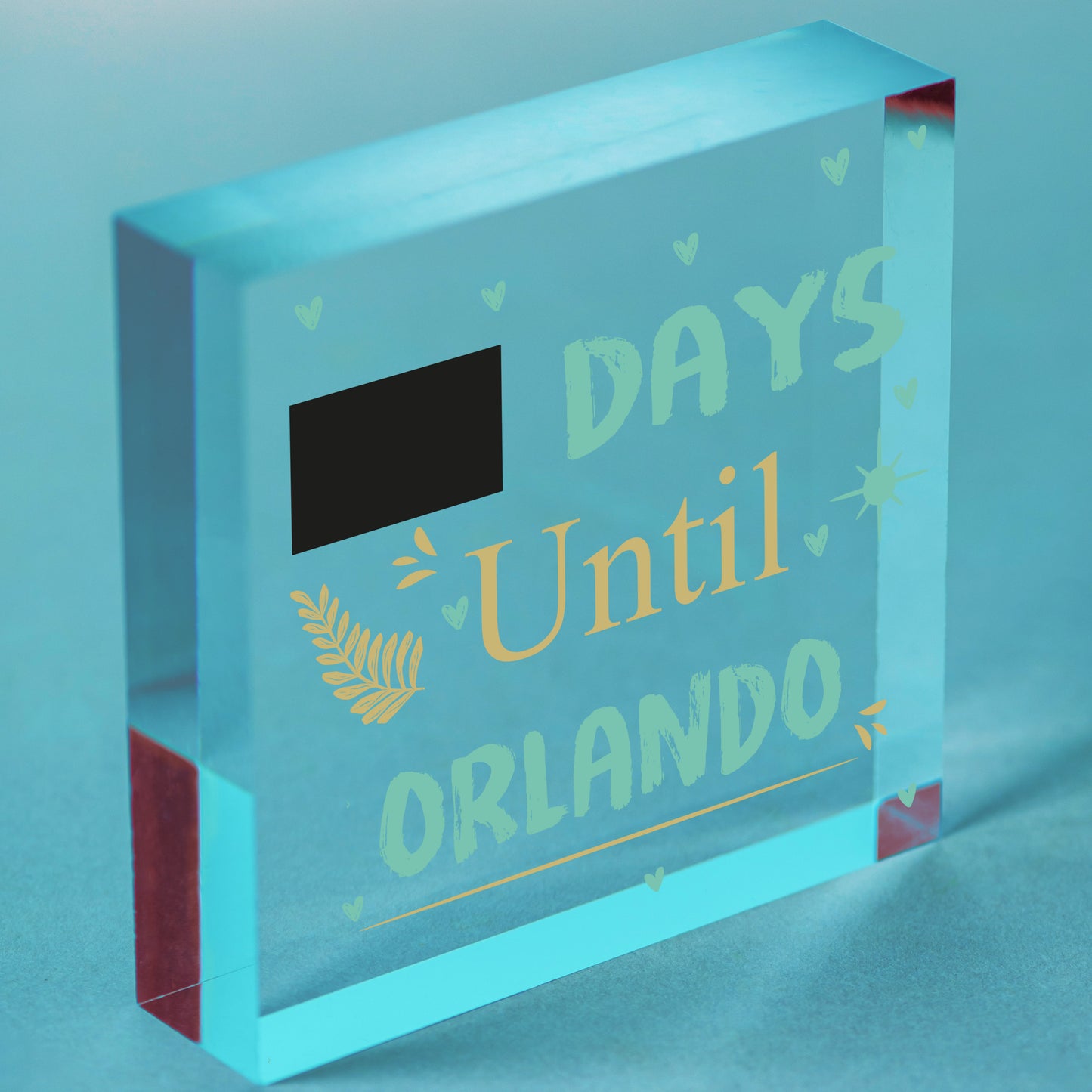 Chalkboard Holiday Countdown To ORLANDO America USA Novelty Gifts For Friend Free-Standing Block