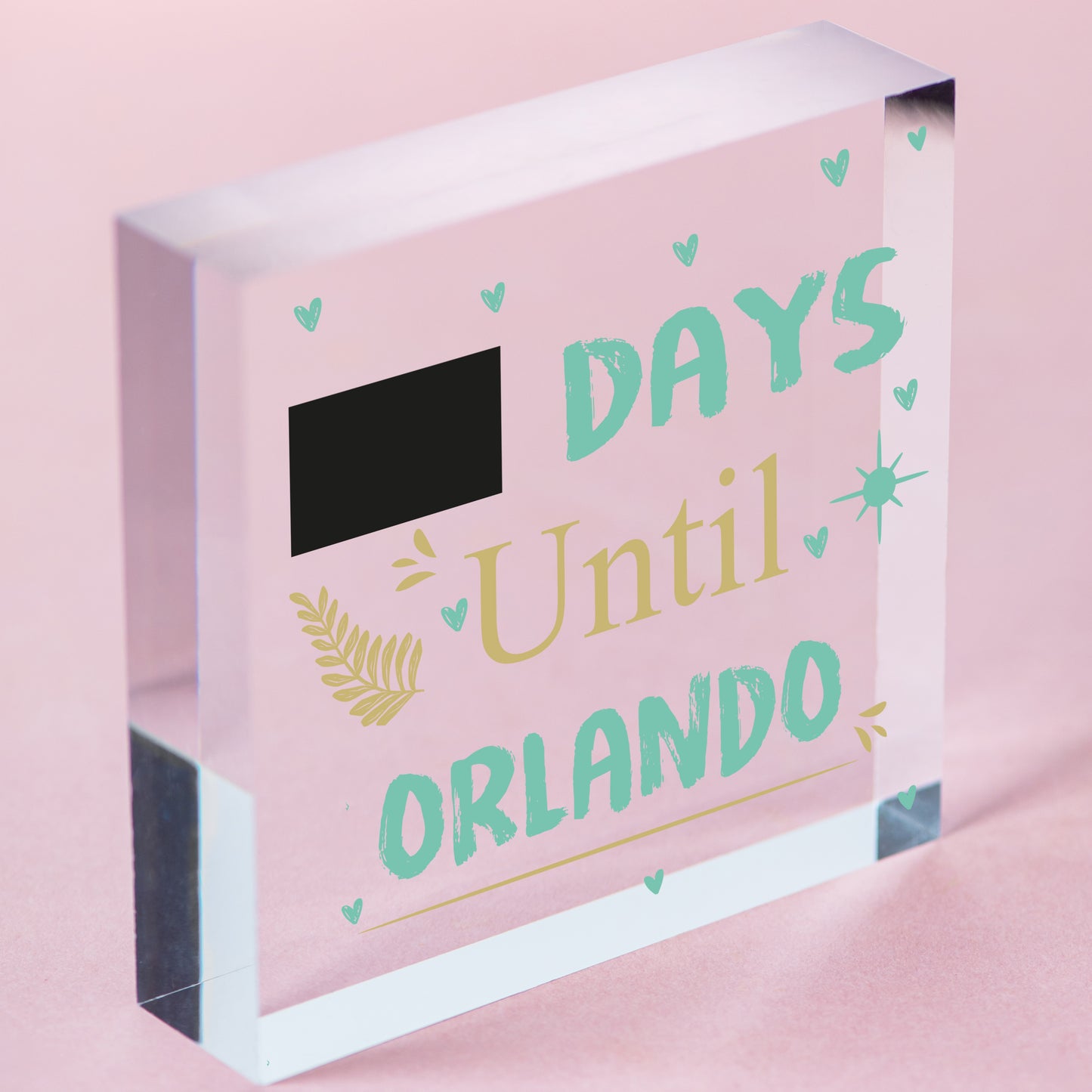 Chalkboard Holiday Countdown To ORLANDO America USA Novelty Gifts For Friend Free-Standing Block